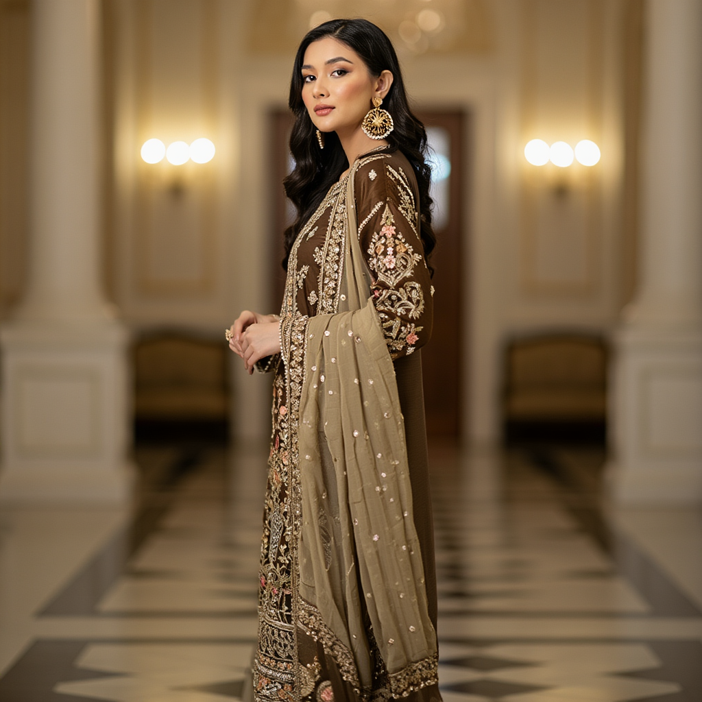 Luxury Unstitched Palachi Suit | Premium Velvet Winter Collection