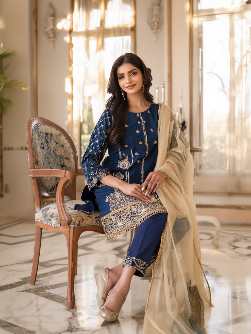 Designer Unstitched Fancy Lawn Suit 3PC – Ladies Summer Collection Pakistan