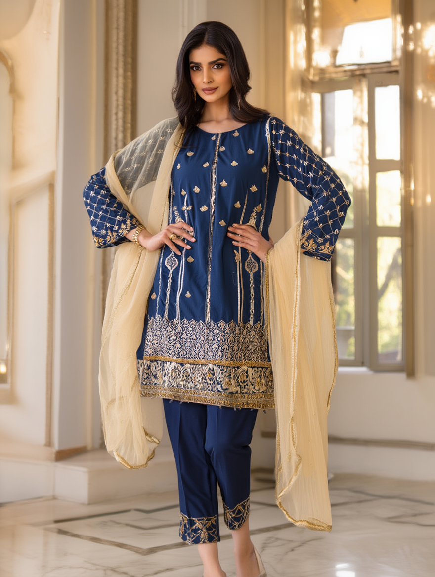 Designer Unstitched Fancy Lawn Suit 3PC – Ladies Summer Collection Pakistan