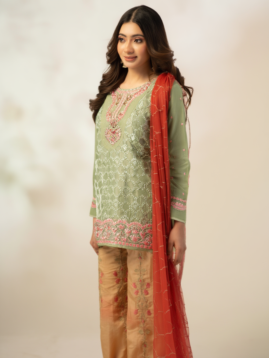 Floral Designer Unstitched Lawn Suit – Ladies Fashion Pakistan