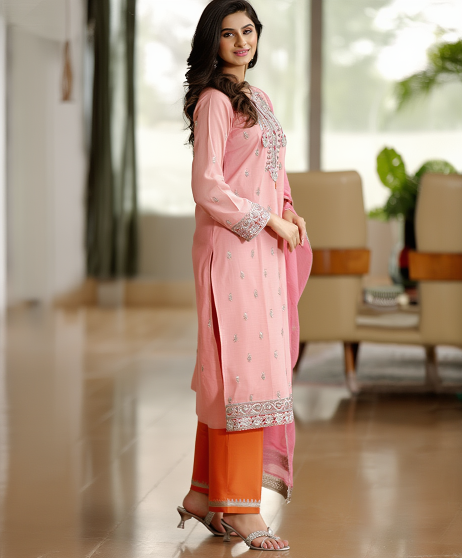 Modern Printed Fancy Lawn Unstitched Dress for Women