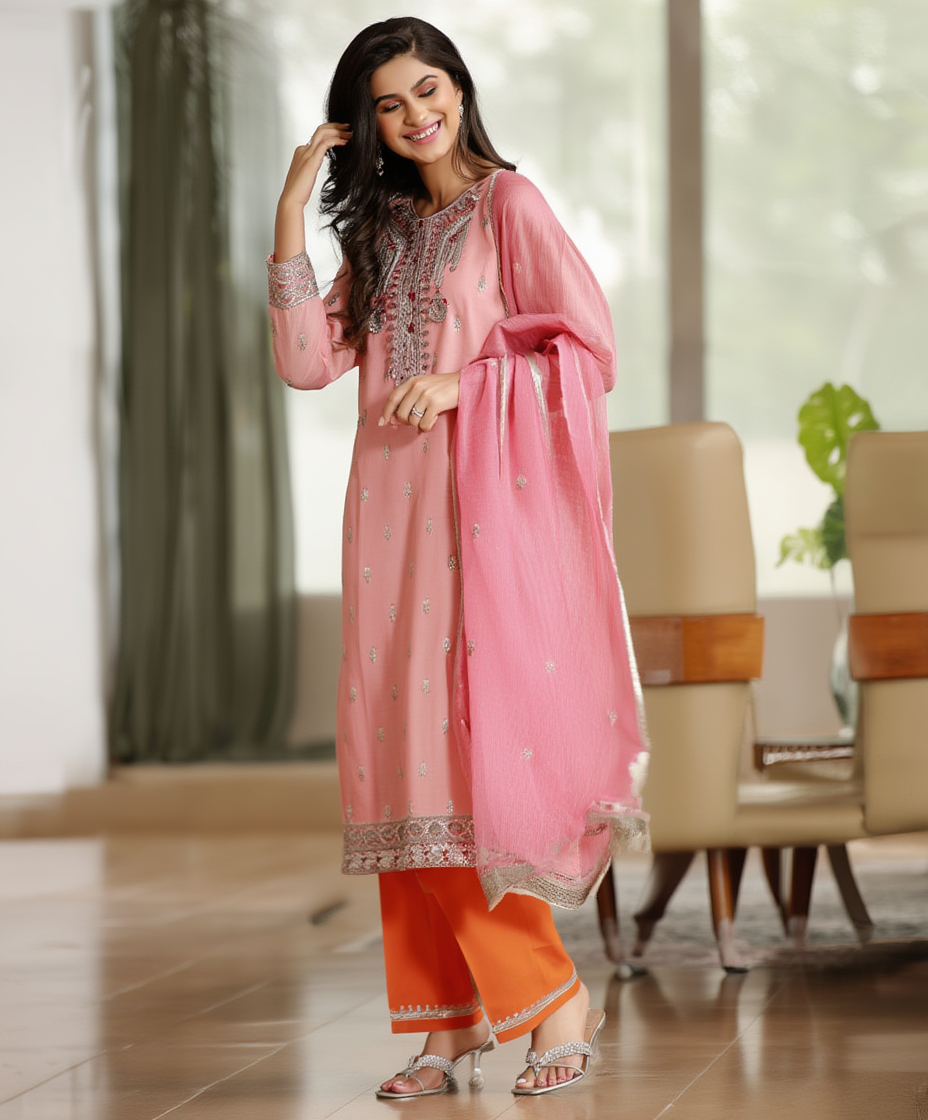 Modern Printed Fancy Lawn Unstitched Dress for Women