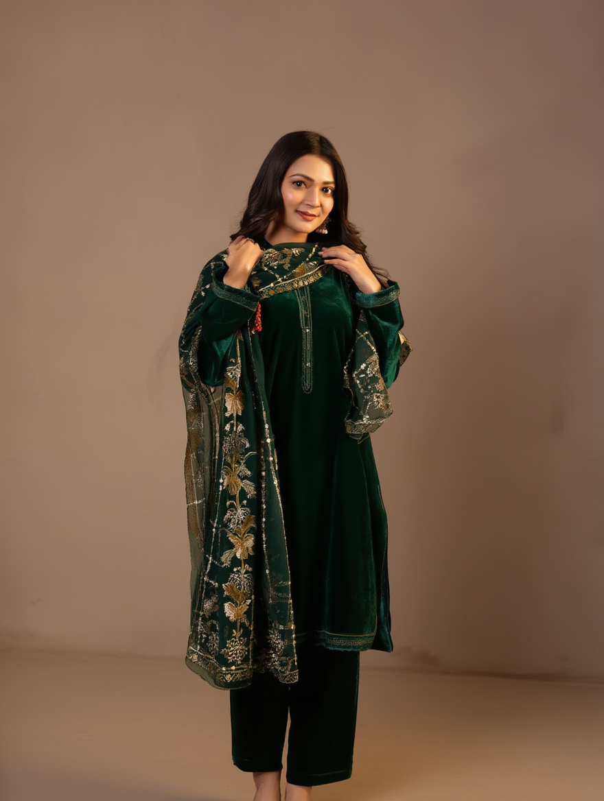 Pure Organza Embroidered Shawl for Women – Formal & Party Wear
